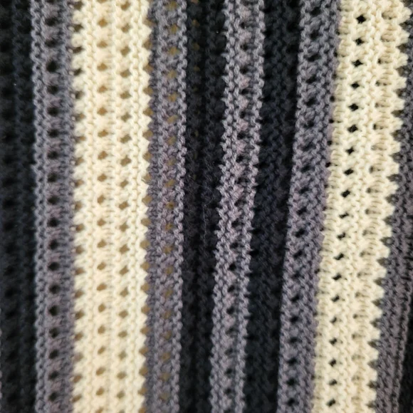 NWT Lucky Brand Men's Stripe Button Through Sweater In Whitecap Gray - Size M - Picture 11 of 11